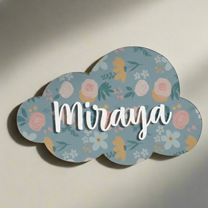 Nameplate | Cloud (Single) Secret Garden Blue