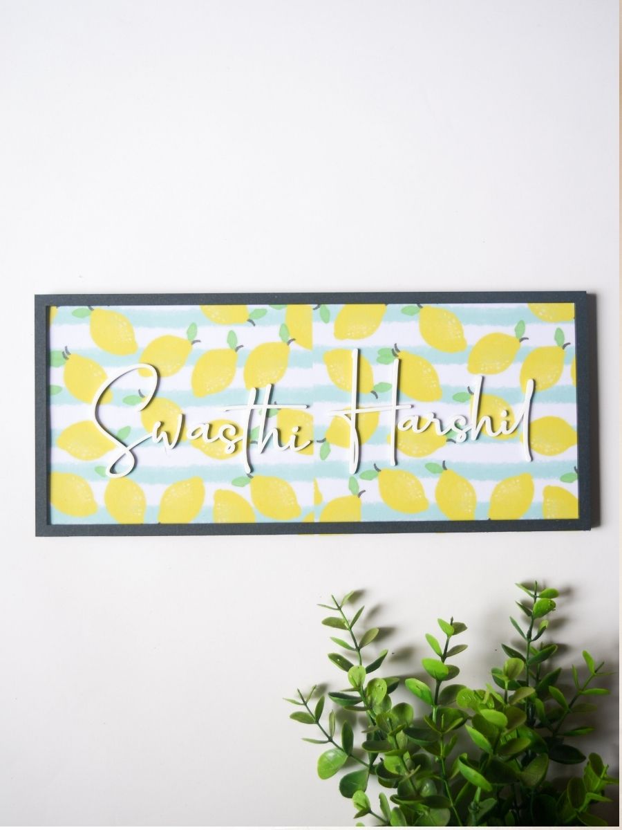 couple framed lemon nameplate