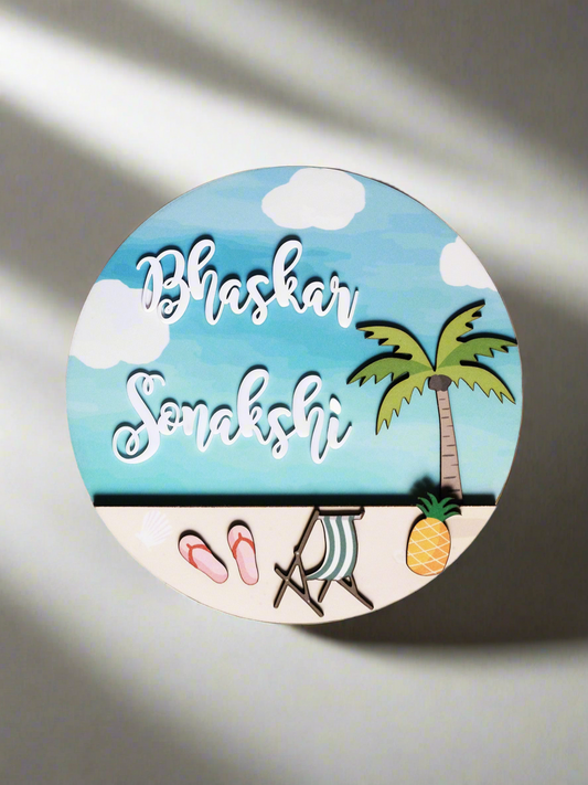 Nameplate - Beach Vibes Circular (Couple)