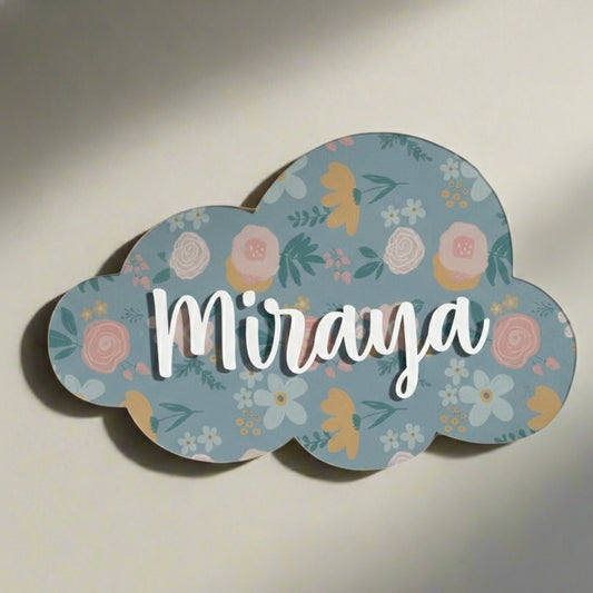Nameplate | Cloud (Single) Secret Garden Blue