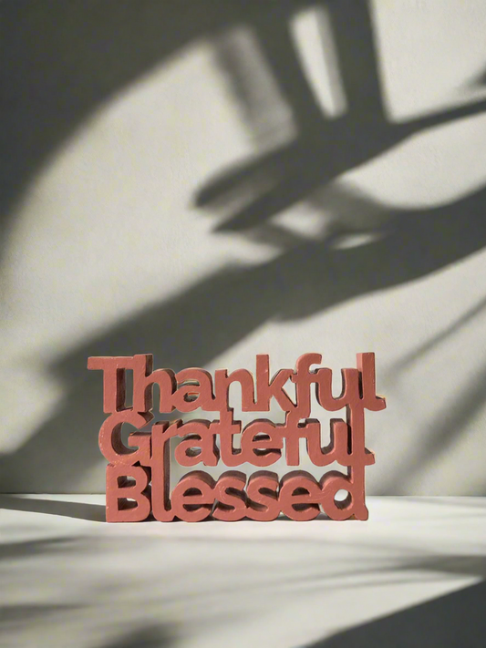 Desk Cutout | Thankful Grateful Blessed