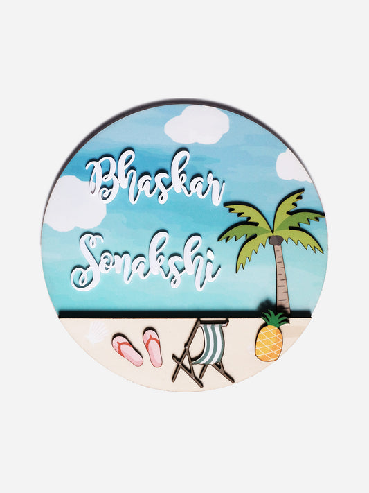 Couple Nameplate - Beach Vibes Circular